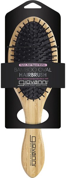 Giovanni Bamboo Hair Brush Oval Nylon Ball Tipped Bristles  