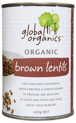 Global Organics Brown Lentils 400gm