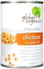 Global Organics Chick Peas Canned No Salt 400gm