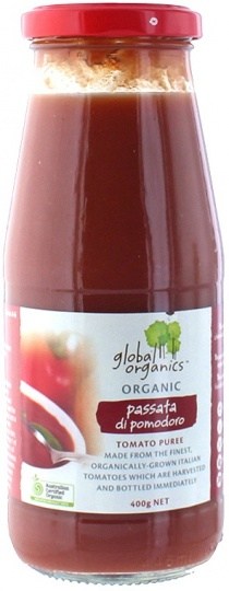 Global Organics Organic Tomato Passata (Puree) Glass  400g
