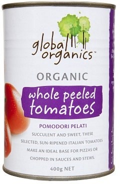 Global Organics Peeled Tomatoes 400g