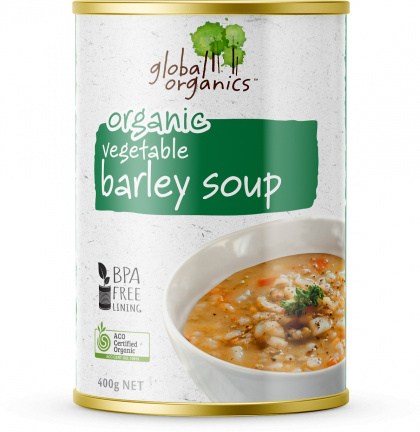 Global Organics Vegetable Barley Soup Can 400g