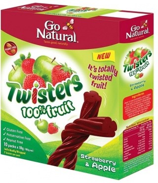 Go Natural Twisters Strawberry & Apple  180g