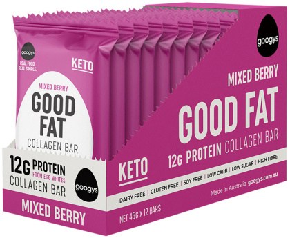 GOOGYS Good Fat Collagen Bar Mixed Berry 45g x 12 Display