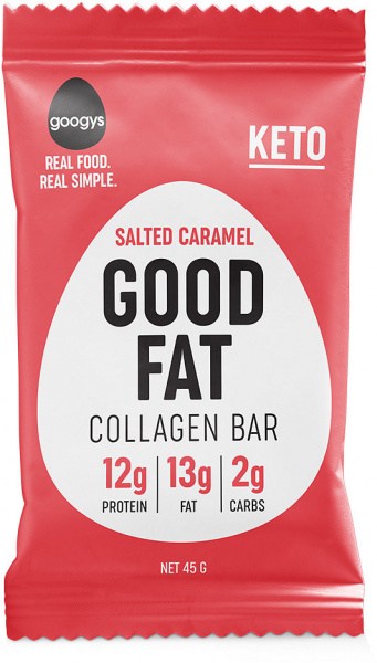 Googys Good Fat Keto Salted Caramel Collagen Bars  45g
