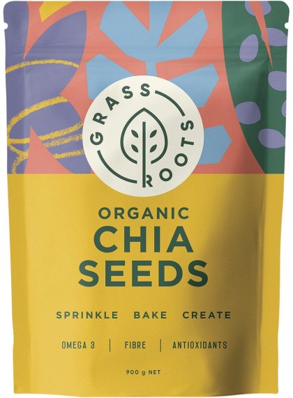 Grass Roots Organic Chia Seeds 900g