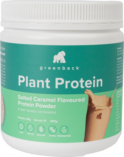 Greenback Plant Protein Salted Caramel Protein Powder 400g
