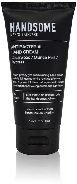 Handsome Men's Organic Skincare Antibacterial Hand Cream Tube 75ml