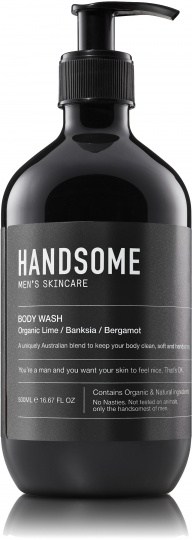 Handsome Men's Organic Skincare Body Wash Lime/Banksia/Bergamot 500ml