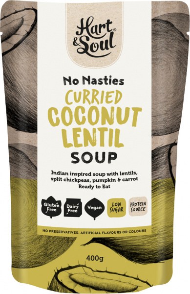 Hart & Soul All Natural Coconut & Lentil Soup in Pouch 400g