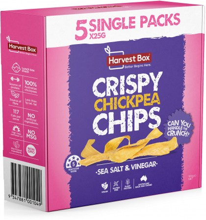 Harvest Box Chickpea Chips Sea Salt & Vinegar  (5x25g Pack) Multipack