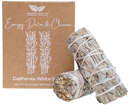 HEALTHY BOD. CO California White Sage Smudge Stick x 2 Pack