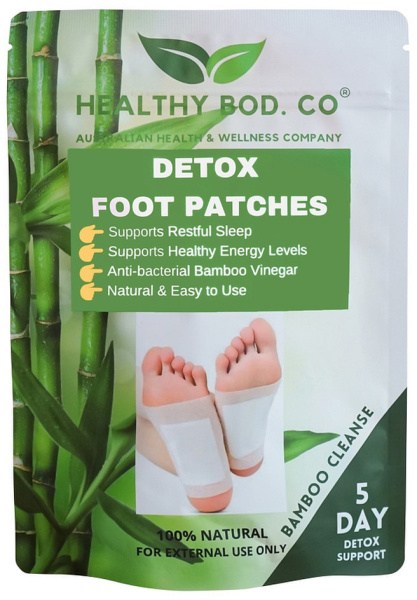 HEALTHY BOD. CO Detox Foot Patches Bamboo x 10 Patches (5 Pairs for 5 Day Detox)