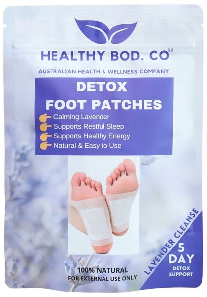 HEALTHY BOD. CO Detox Foot Patches Lavender x 10 Patches (5 Pairs for 5 Day Detox)