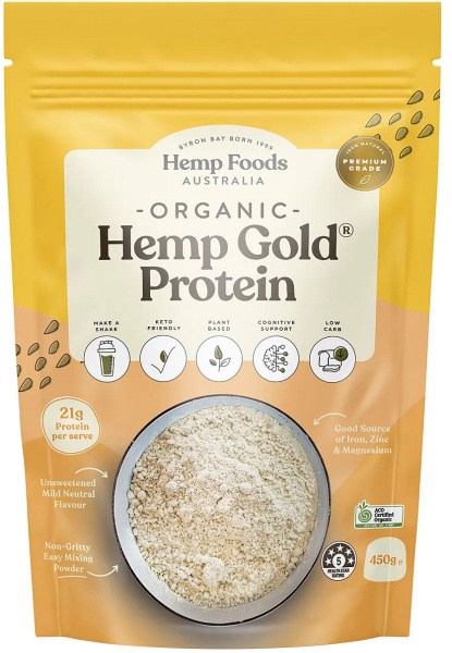 Hemp Foods Australia Organic Hemp Gold Protein Contains Omega 3, 6 & 9 450g