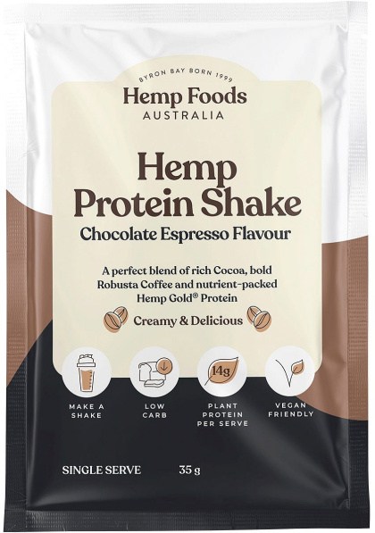 Hemp Foods Australia Organic Hemp Protein Shake Chocolate Espresso 7x35g