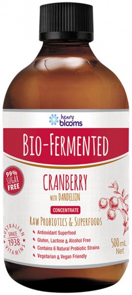 HENRY BLOOMS Bio-Fermented Cranberry Concentrate (with Dandelion) 500ml