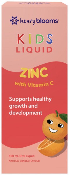 HENRY BLOOMS Kids Liquid Zinc with Vitamin C Orange 100ml