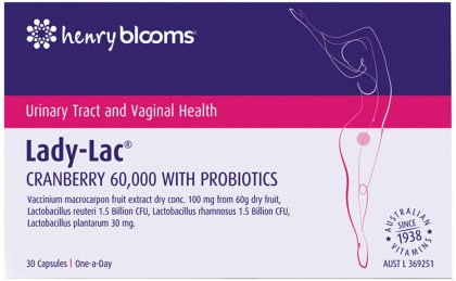 HENRY BLOOMS LADY-LAC Cranberry 60,000 with Probiotics 30c