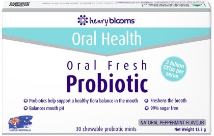 HENRY BLOOMS ORAL HEALTH Oral Fresh Probiotic Chewable Peppermint x 30 Pack