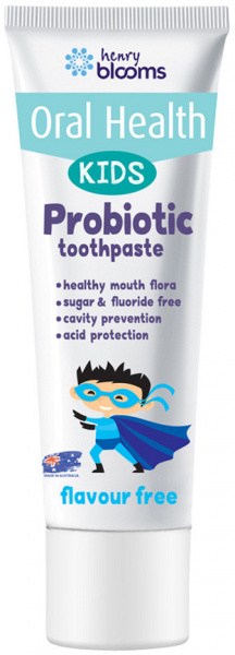HENRY BLOOMS ORAL HEALTH Kids Probiotic Toothpaste Flavour Free 50g