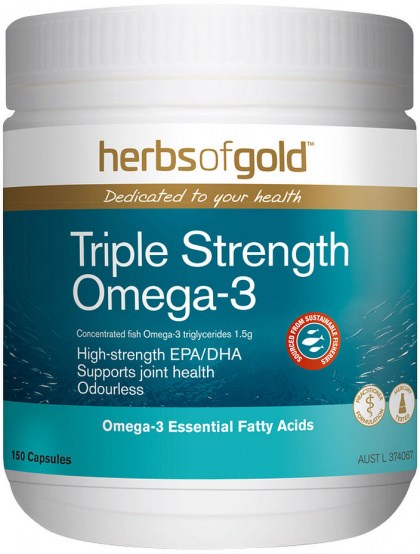 HERBS OF GOLD Triple Strength Omega-3 150c