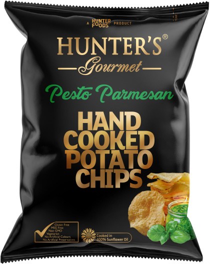 Hunter's Hand Cooked Potato Chips Pesto Parmesan  125g