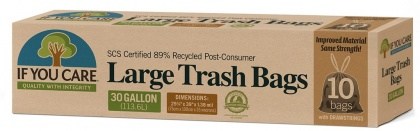 If You Care Trash Bags with Drawstring  (30Gallon/113.6L) 10Bags
