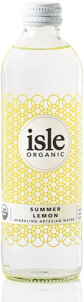 Isle Organic Summer Lemon Sparkling Flavoured Water G/F 15x350ml MAY24