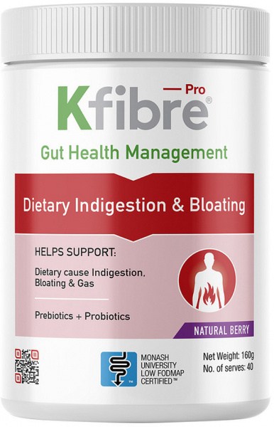 KFIBRE Pro Dietary Indigestion & Bloating Natural Berry Tub 160g