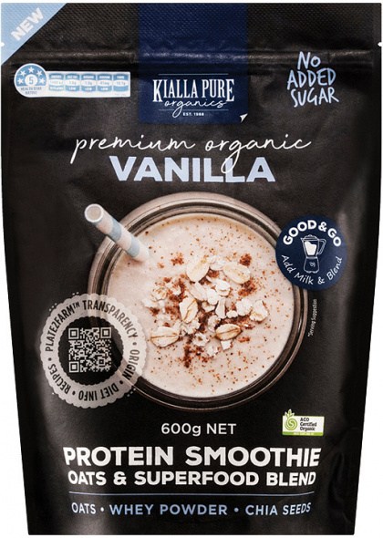Kialla Pure Organics Organic Protein Smoothie Vanilla 600g OCT22