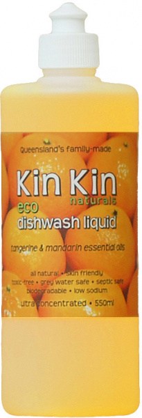 Kin Kin Naturals Eco Dishwash Liquid Tangerine & Mandarin 550ml REPLACE KK06