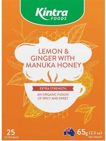 Kintra Foods Lemon & Ginger with Manuka Honey Tea 25Teabags