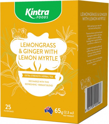 Kintra Foods Lemongrass, Ginger & Lemon Myrtle 25Teabags