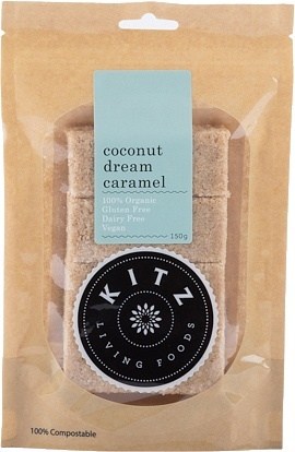 Kitz Living Foods Organic Coconut Dream Caramel G/F 150g JAN23