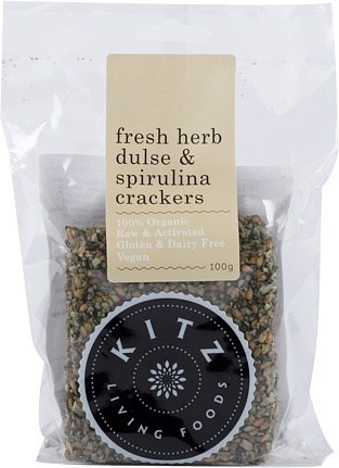 Kitz Living Foods Organic Fresh Herb Dulse & Spirulina Crackers  100g