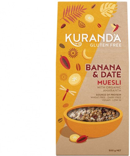 KURANDA WHOLEFOODS Gluten Free Muesli Banana & Date 500g