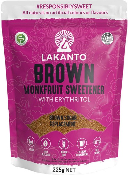 Lakanto Brown Monkfruit Sweetener Brown Sugar Replacement 225g