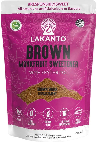 Lakanto Brown Monkfruit Sweetener Brown Sugar Replacement 450g