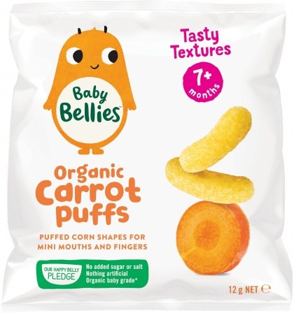 Little Bellies Organic Baby Puffs Yummy Carrot Finger Food  (9+ months) 12g