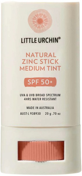 LITTLE URCHIN Natural Sunscreen Zinc Stick Medium Tint SPF 50 + 20g
