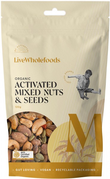 Live Wholefoods Organic Activated Mixed Nuts & Seeds 120g