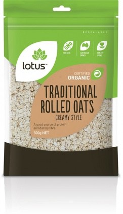 Lotus Organic Traditional Rolled Oats 500gm