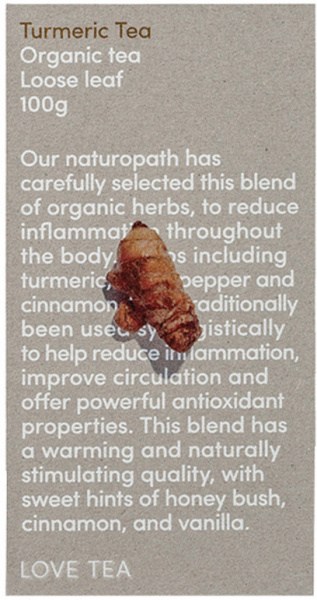 LOVE TEA Organic Turmeric Tea Loose Leaf 100g
