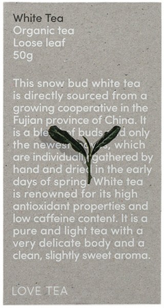 LOVE TEA Organic White Tea Loose Leaf 50g