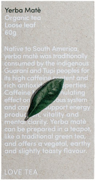 LOVE TEA Organic Yerba Mate Tea Loose Leaf 60g