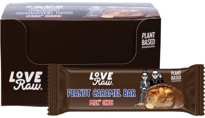 Loveraw Peanut Caramel Bar M:lk Choc 12x40g