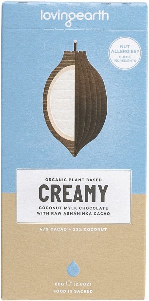 Loving Earth Creamy Coconut Mylk Chocolate Raw Ashaninka Cacao 11x80g