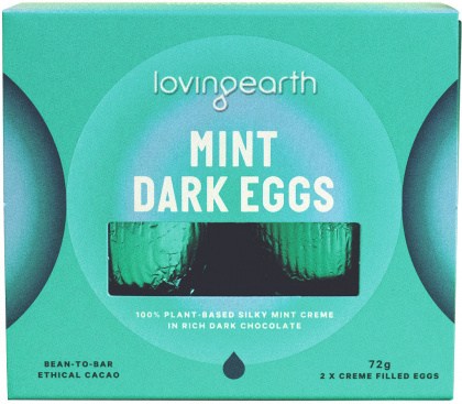 Loving Earth Organic Dark Mint Eggs  2 Pack 72g