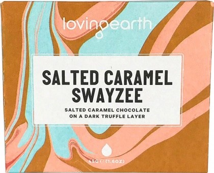 Loving Earth Organic Salted Caramel Swayzee Chocolate Bar  45g